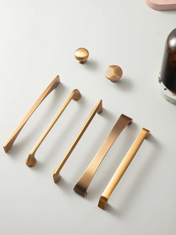 Furniture Hardware High End - Modern Arch Pull High-end Yellow Bronze
