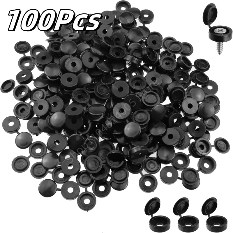 Furniture Hardware Covers - 100Pcs Plastic Foldable Self Tapping Screw