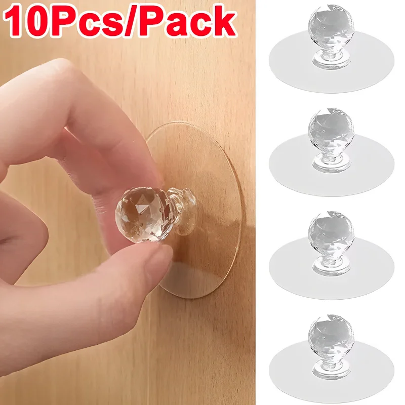 Furniture Hardware Parts - 2/10Pcs Punch-free Drawer Knobs Self-Adhesive Kitchen