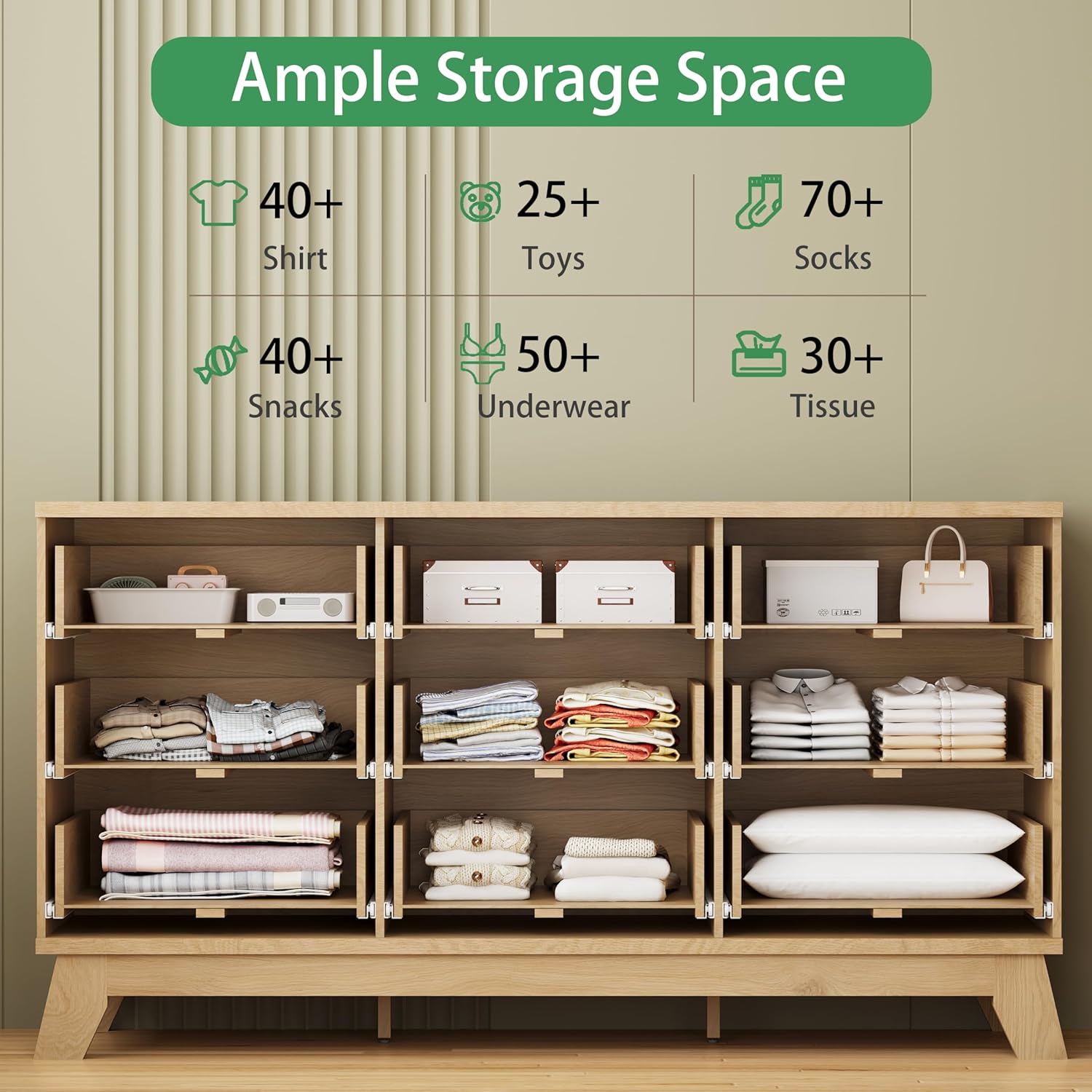 Fluted 9-Drawer Dresser 57