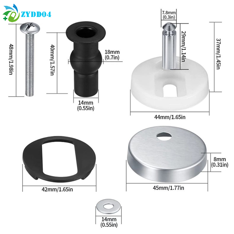 ●2Pcs Toilet Seat Hinges Top F - đánh giá và giá Furniture Hardware Fixing Screws