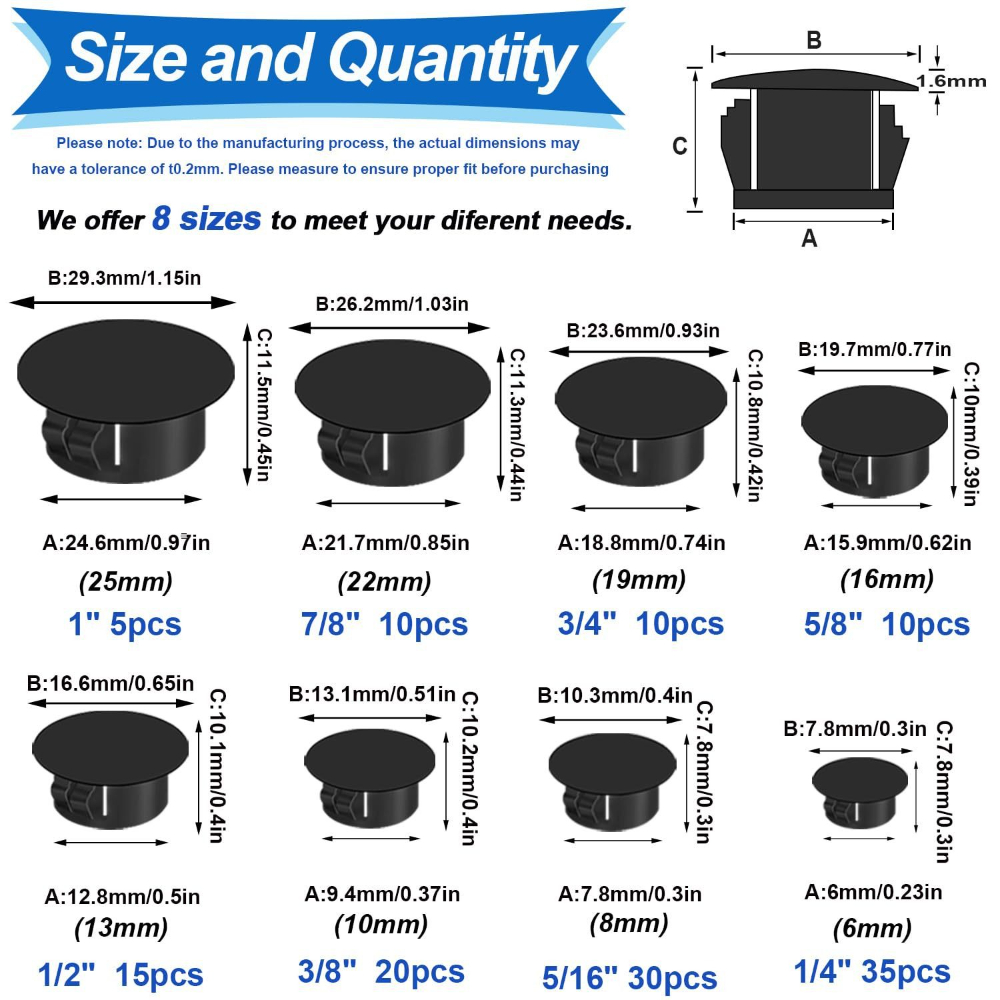 135pcs Black Cover Screw-type  - đánh giá và giá Furniture Hardware Types