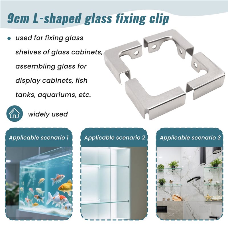 ABUI-4Pcs L Type Glass Fixing  - đánh giá và giá Furniture Hardware Types